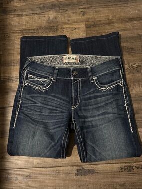 Ariat Dark Indigo Bootcut Jeans with White Stitching